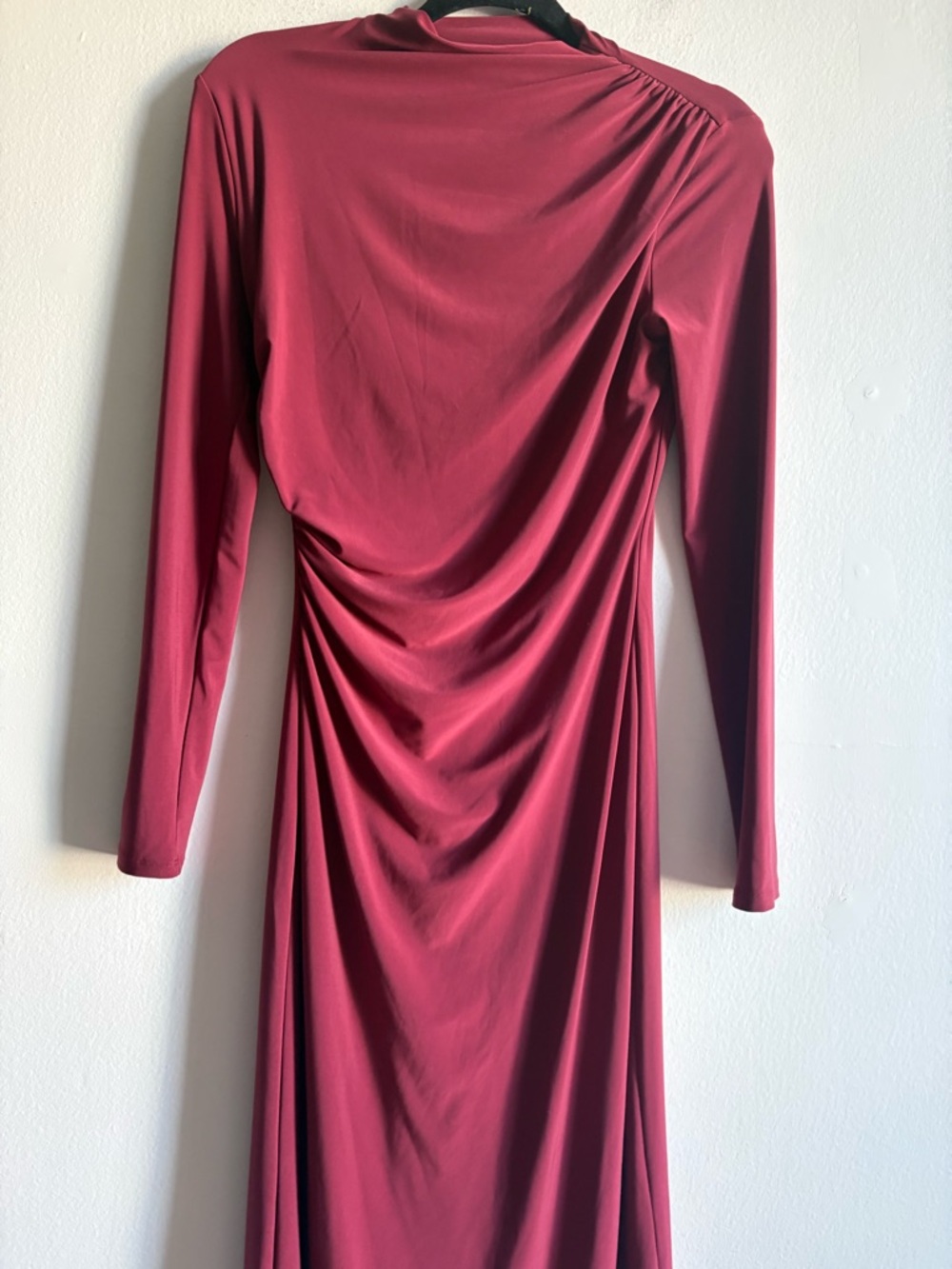 Aritzia Wilfred Sz S Fernanda Raspberry Long Sleeves Midi Dress - Picture 4 of 13